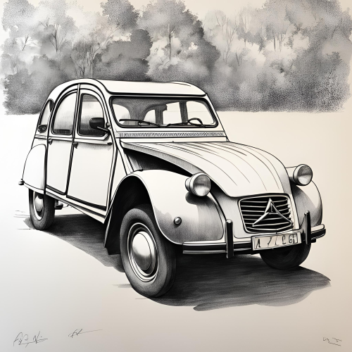 dessin, illustration, voiture ancienne, voiture vintage, location, voiture ancienne, road trip Baie de Somme, Repaire vintage, Baie de Somme, escapade rétro, voiture de collection, charme rétro, week-end vintage, côte picarde, Hauts-de-France, vacances rétro, automobile, tourisme vintage, Citroën 2CV